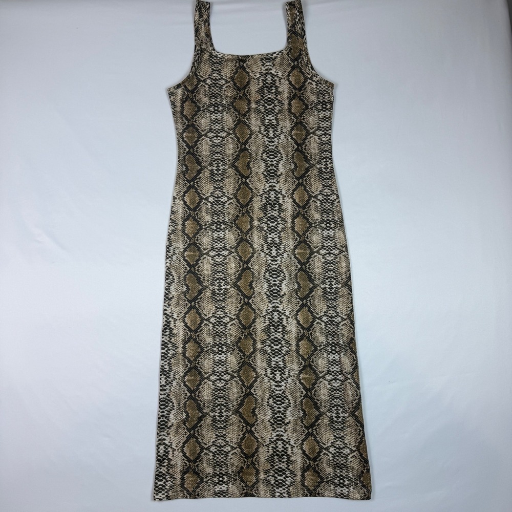SHEIN Snake Skin‎ Maxi Dress Kids Size 10Y Brown Sleeveless Square Neck